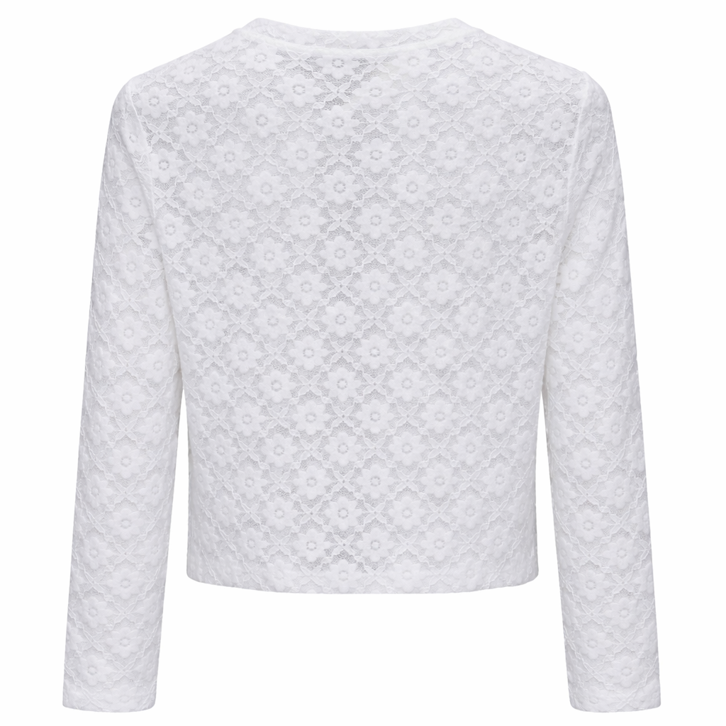 Top in pizzo con maniche lunghe
