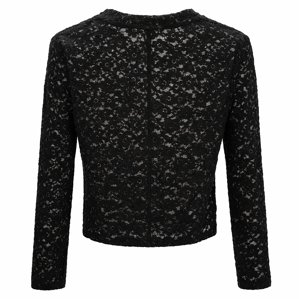 Top in pizzo con maniche lunghe